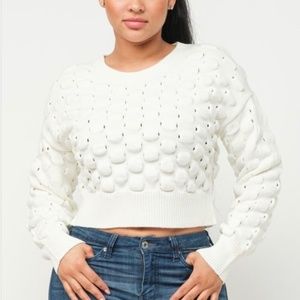 White Checkered Sweater